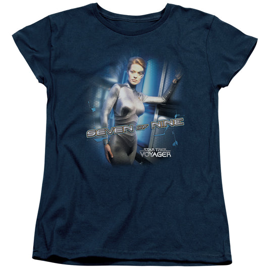 Star Trek - Seven Of Nine - Short Sleeve Womens Tee - Navy T-shirt