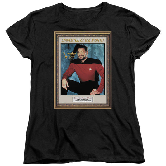 Star Trek - Employee Of Month - Short Sleeve Womens Tee - Black T-shirt