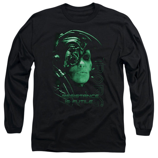 Star Trek - Resistance Is Futile - Long Sleeve Adult 18/1 - Black T-shirt