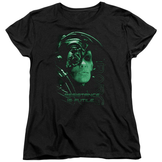 Star Trek - Resistance Is Futile - Short Sleeve Womens Tee - Black T-shirt