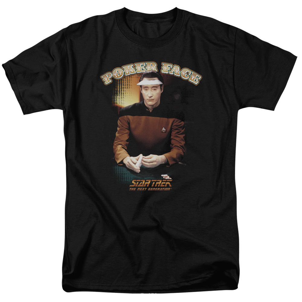 Star Trek - Poker Face - Short Sleeve Adult 18/1 - Black T-shirt