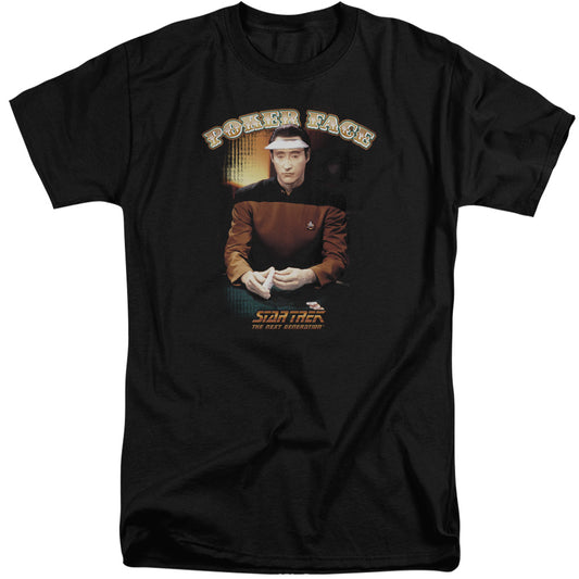 Star Trek - Poker Face - Short Sleeve Adult Tall - Black T-shirt