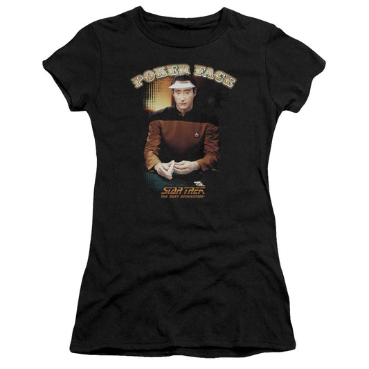 Star Trek - Poker Face - Short Sleeve Junior Sheer - Black T-shirt