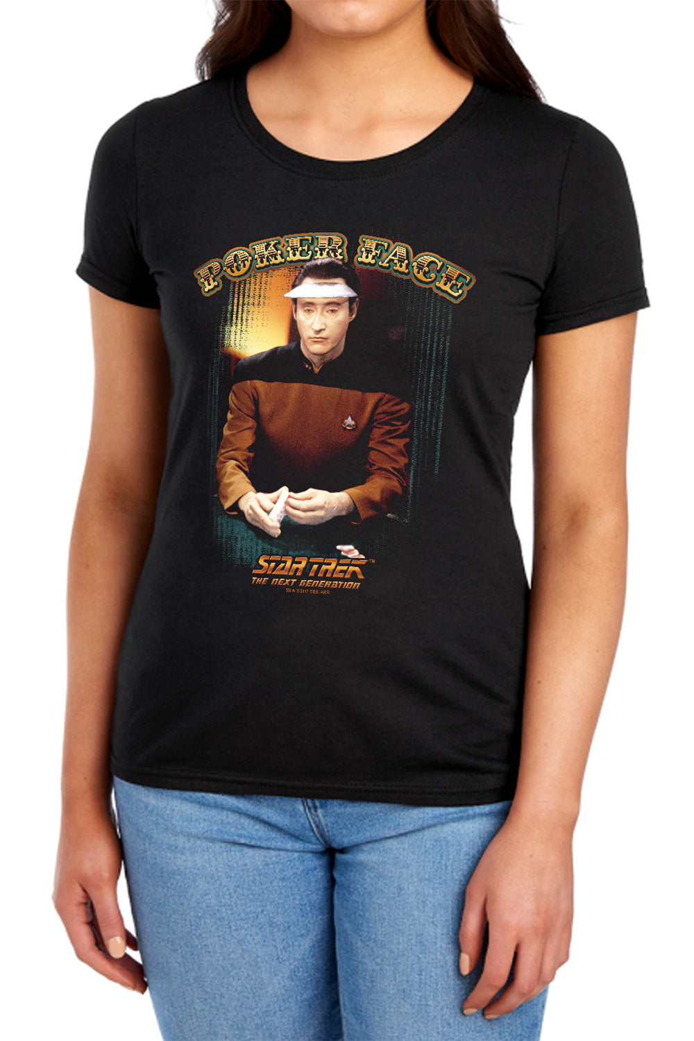 Star Trek - Poker Face - Short Sleeve Womens Tee - Black T-shirt