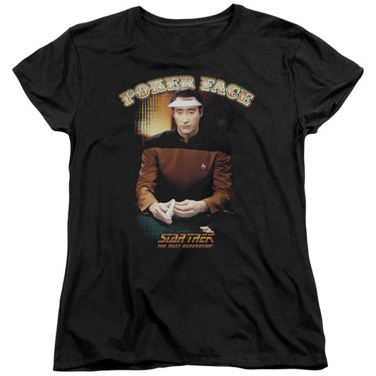 Star Trek - Poker Face - Short Sleeve Womens Tee - Black T-shirt