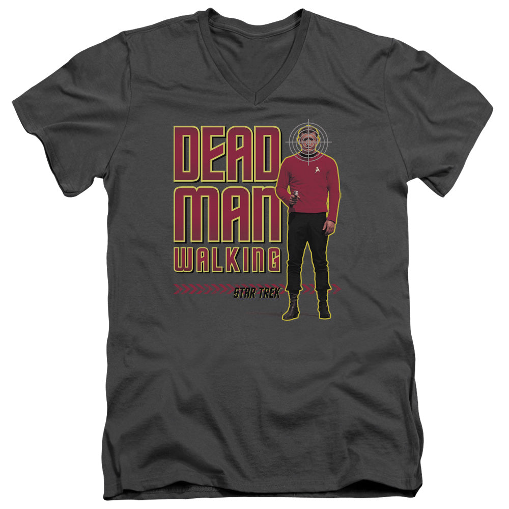 Star Trek - Dead Man Walking - Short Sleeve Adult V-neck - Charcoal T-shirt