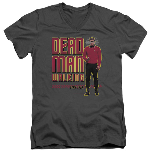 Star Trek - Dead Man Walking - Short Sleeve Adult V-neck - Charcoal T-shirt
