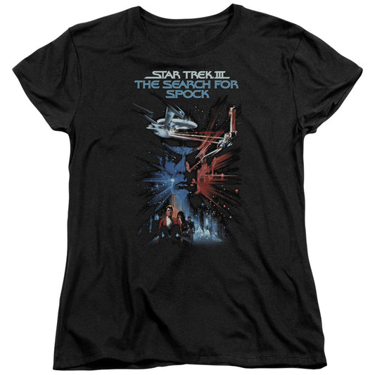 STAR TREK SEARCH FOR SPOCK(MOVIE) - S/S WOMENS TEE - BLACK T-Shirt