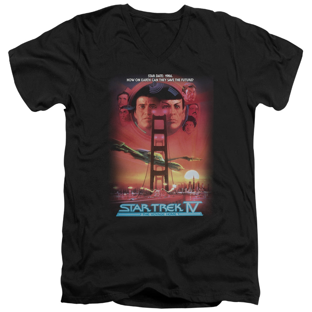 Star Trek - The Voyage Home(Movie) - Short Sleeve Adult V-neck - Black T-shirt