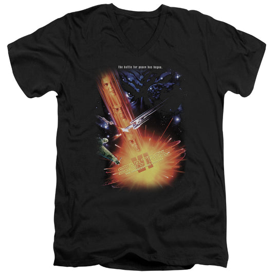 Star Trek - Undiscovered Cntry(Movie) - Short Sleeve Adult V-neck - Black T-shirt