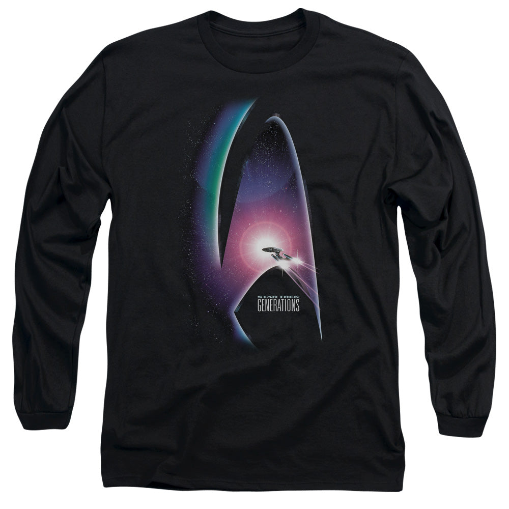 Star Trek - Generations(Movie) - Long Sleeve Adult 18/1 - Black T-shirt