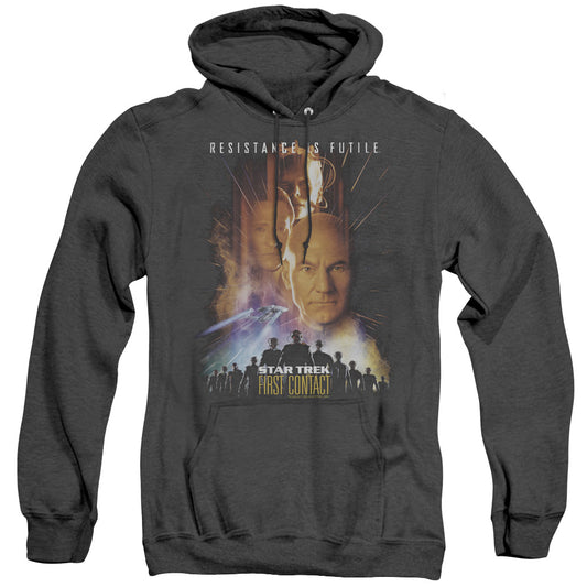 Star Trek - First Contact(Movie) - Adult Heather Hoodie - Black