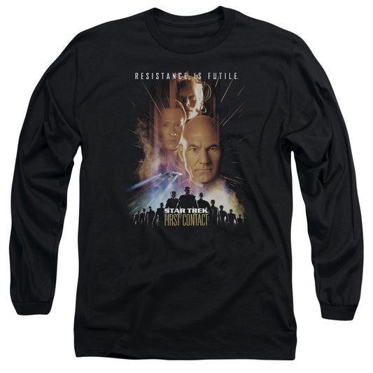 Star Trek - First Contact(Movie) - Long Sleeve Adult 18/1 - Black T-shirt