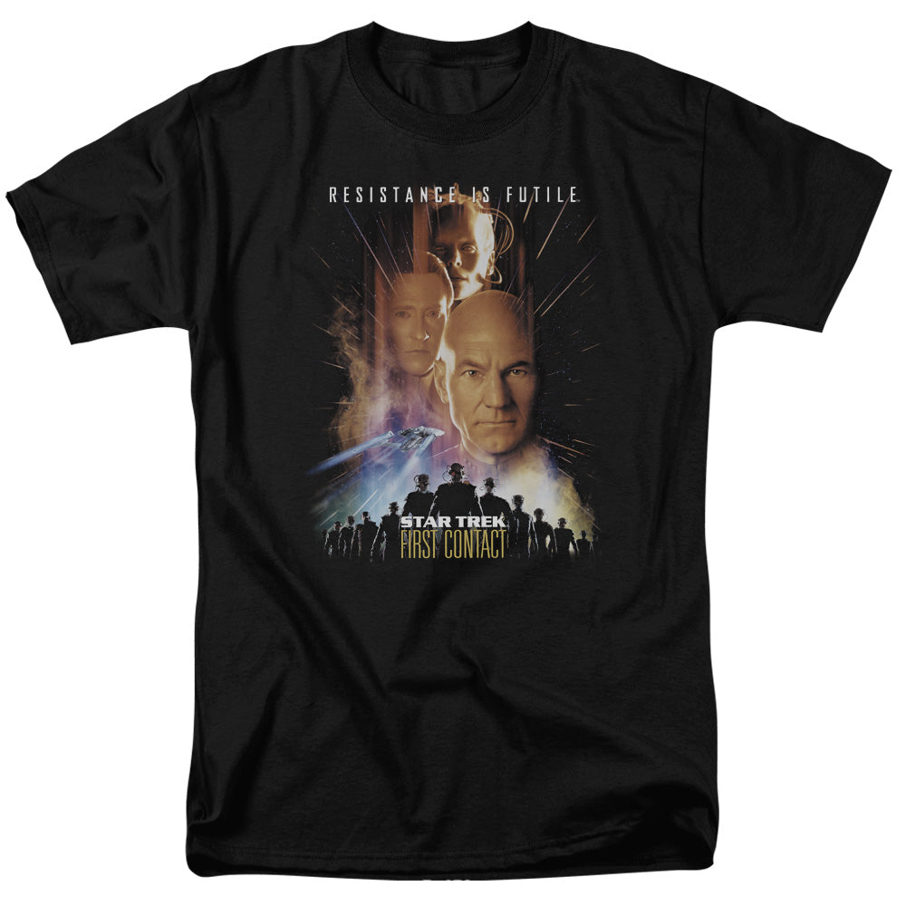Star Trek - First Contact(Movie) - Short Sleeve Adult 18/1 - Black T-shirt