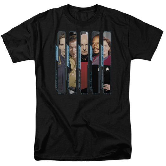 Star Trek - The Captains - Short Sleeve Adult 18/1 - Black T-shirt