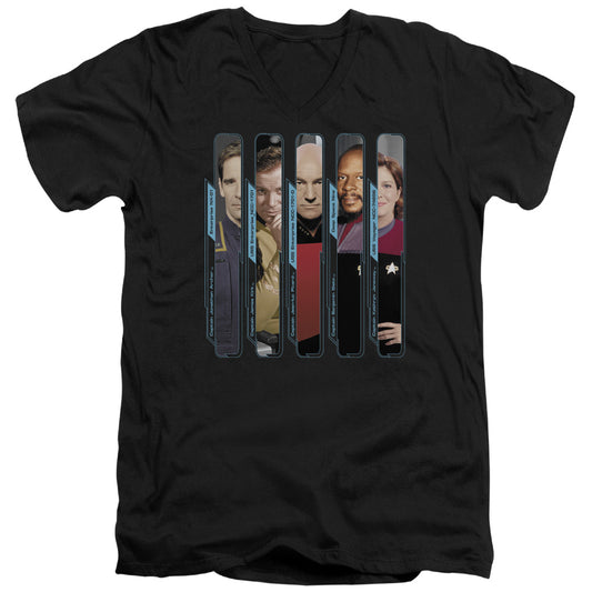 Star Trek - The Captains - Short Sleeve Adult V-neck - Black T-shirt