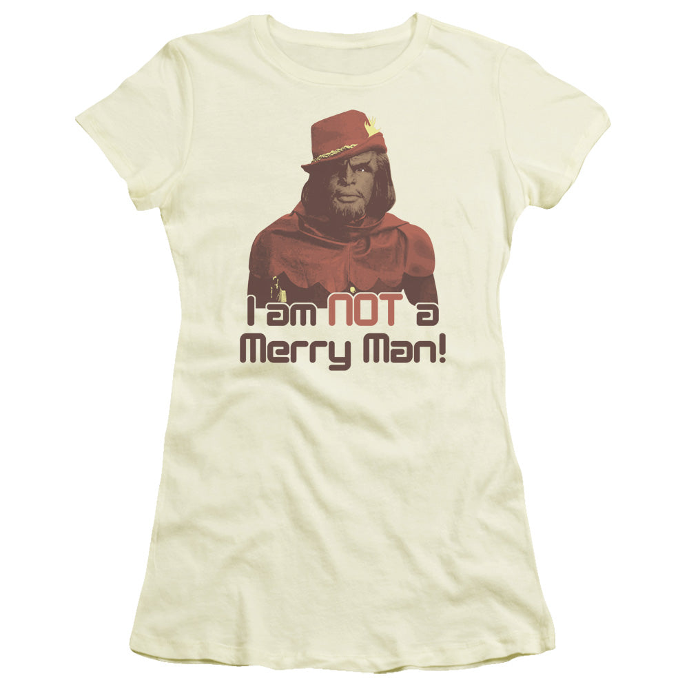 Star Trek - Not Merry - Short Sleeve Junior Sheer - Cream T-shirt