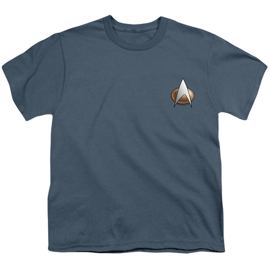 Star Trek - Tng Science Emblem - Short Sleeve Youth 18/1 - Slate T-shirt