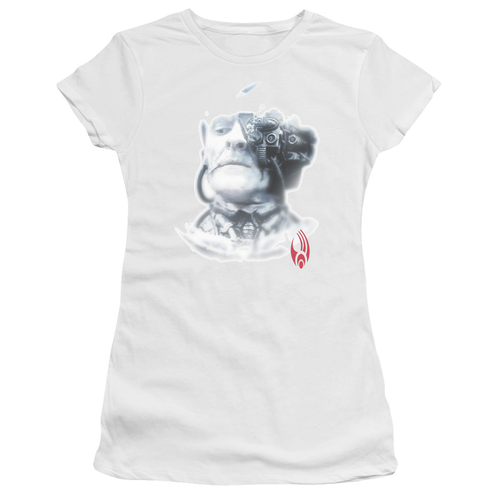 Star Trek - Borg Head - Short Sleeve Junior Sheer - White T-shirt