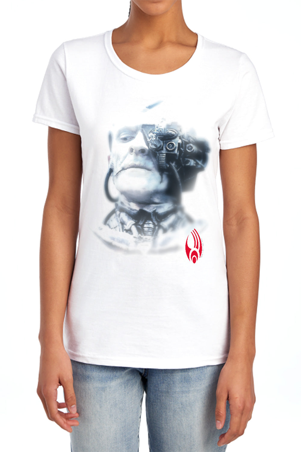 Star Trek - Borg Head - Short Sleeve Womens Tee - White T-shirt