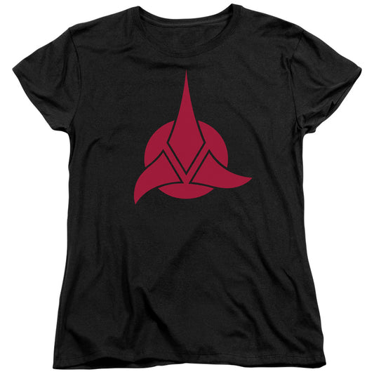 Star Trek - Klingon Logo - Short Sleeve Womens Tee - Black T-shirt