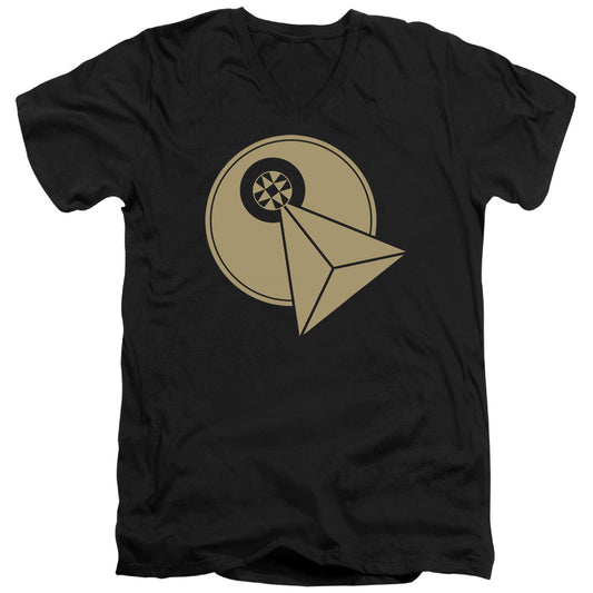 Star Trek - Vulcan Logo - Short Sleeve Adult V-neck - Black T-shirt