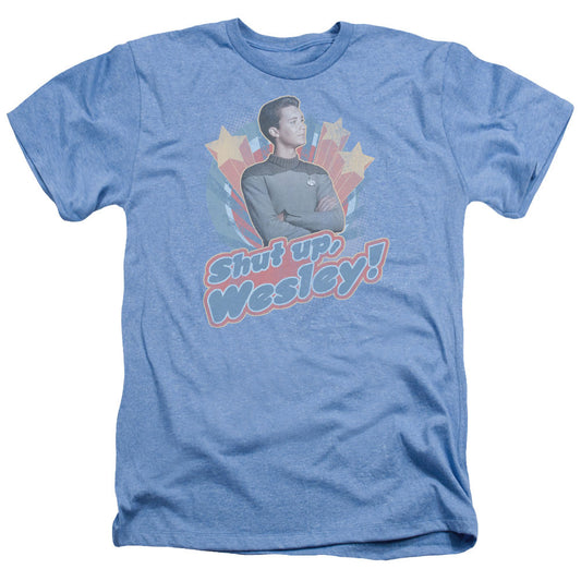 Star Trek - Shut Up Wesley - Adult Heather - Light Blue