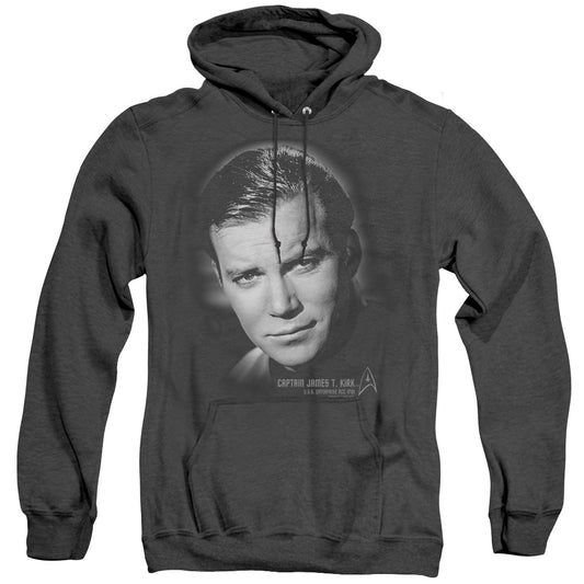 Star Trek - Captain Kirk Portrait - Adult Heather Hoodie - Black