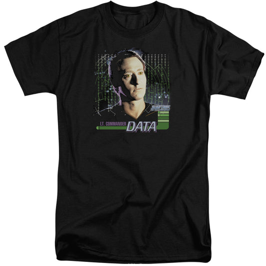 Star Trek - Data - Short Sleeve Adult Tall - Black T-shirt