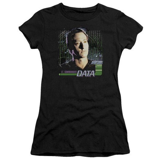Star Trek - Data - Short Sleeve Junior Sheer - Black T-shirt