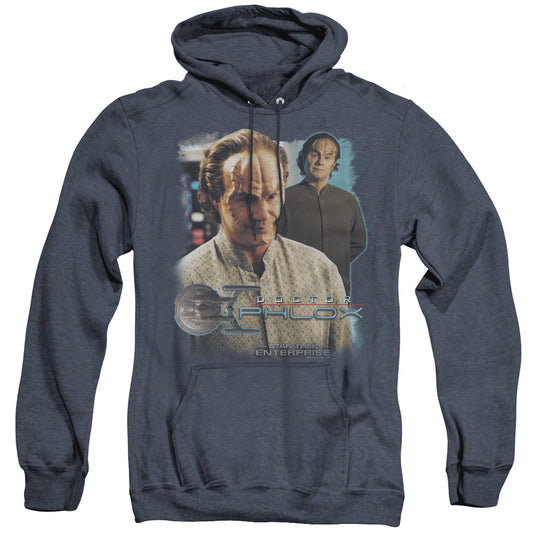 Star Trek - Doctor Phlox - Adult Heather Hoodie - Navy