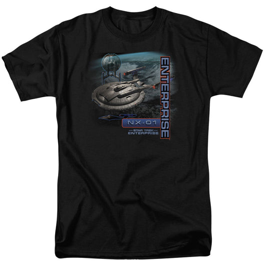 Star Trek - Enterprise Nx 01 - Short Sleeve Adult 18/1 - Black T-shirt