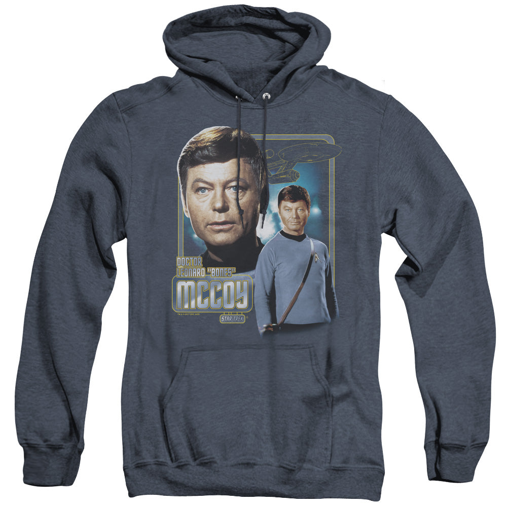 Star Trek - Doctor Mccoy - Adult Heather Hoodie - Navy
