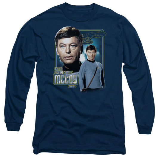 Star Trek - Doctor Mccoy - Long Sleeve Adult 18/1 - Navy T-shirt