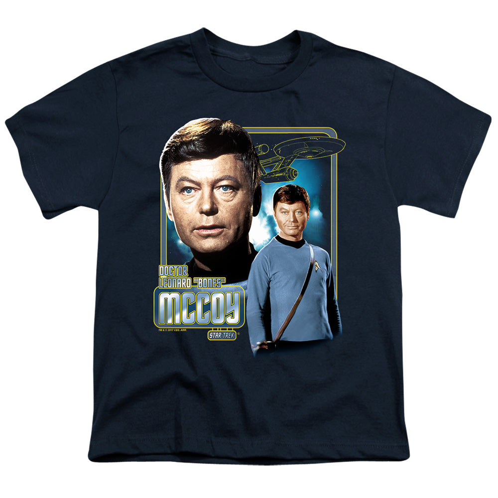 Star Trek - Doctor Mccoy - Short Sleeve Youth 18/1 - Navy T-shirt