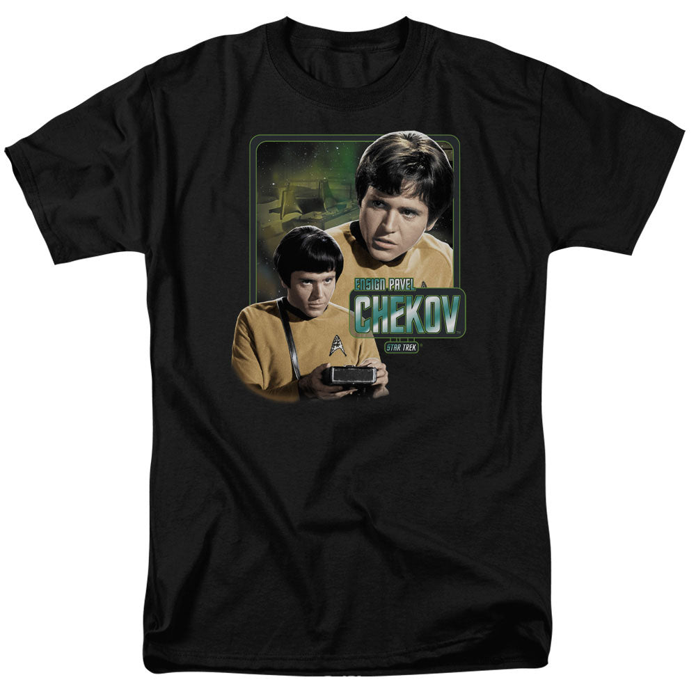 Star Trek - Ensign Chekov - Short Sleeve Adult 18/1 - Black T-shirt