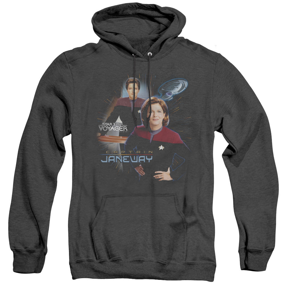 Star Trek - Captain Janeway - Adult Heather Hoodie - Black