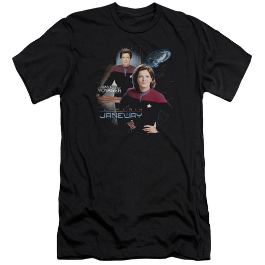 Star Trek - Captain Janeway-premuim Canvas Adult Slim Fit 30/1 - Black