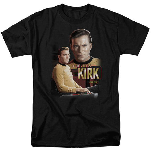 Star Trek - Captain Kirk - Short Sleeve Adult 18/1 - Black T-shirt