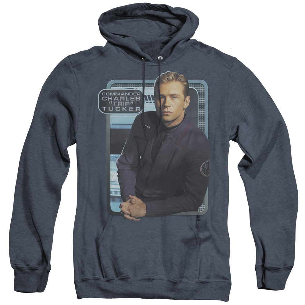Star Trek - Trip Tucker - Adult Heather Hoodie - Navy