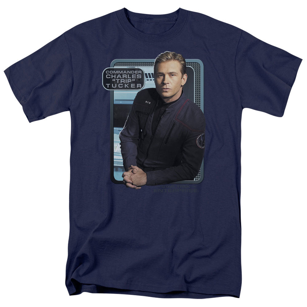 Star Trek - Trip Tucker - Short Sleeve Adult 18/1 - Navy T-shirt