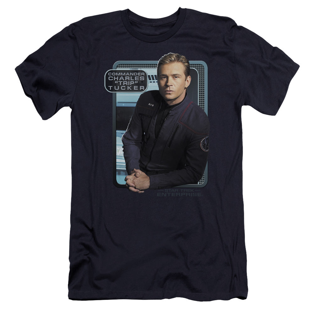 Star Trek - Trip Tucker-premuim Canvas Adult Slim Fit 30/1 - Navy