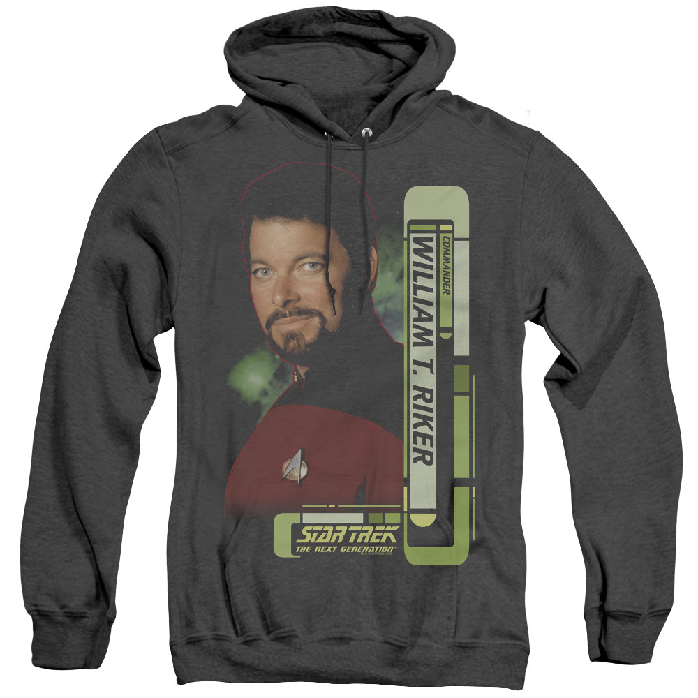 Star Trek - Riker - Adult Heather Hoodie - Black