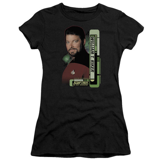 Star Trek - Riker - Short Sleeve Junior Sheer - Black T-shirt