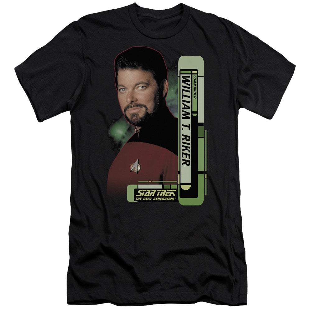 Star Trek - Riker - Short Sleeve Adult 30/1 - Black T-shirt