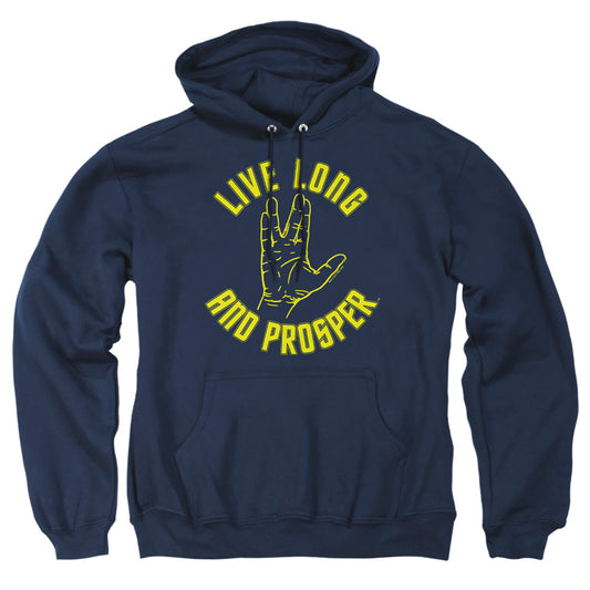 Star Trek - Live Long Hand - Adult Pull-over Hoodie - Navy