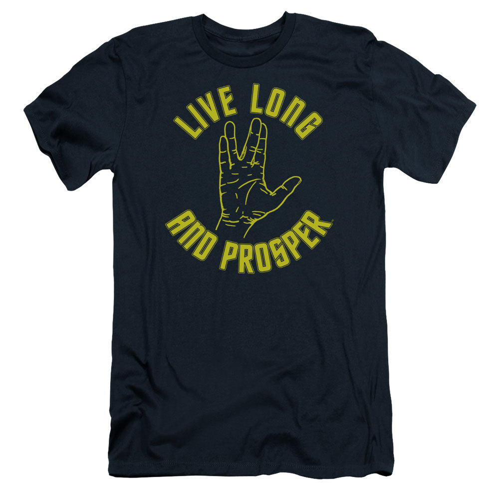 Star Trek - Live Long Hand - Short Sleeve Adult 30/1 - Navy T-shirt