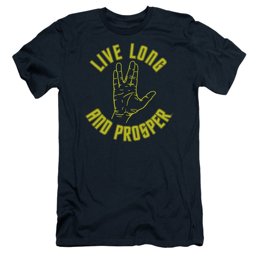 Star Trek - Live Long Hand - Short Sleeve Adult 30/1 - Navy T-shirt