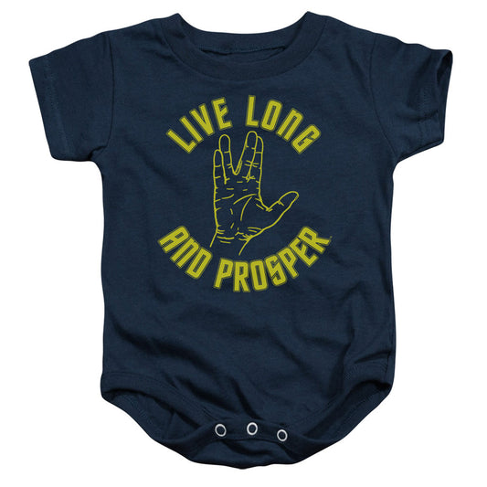 Star Trek - Live Long Hand - Infant Snapsuit - Navy