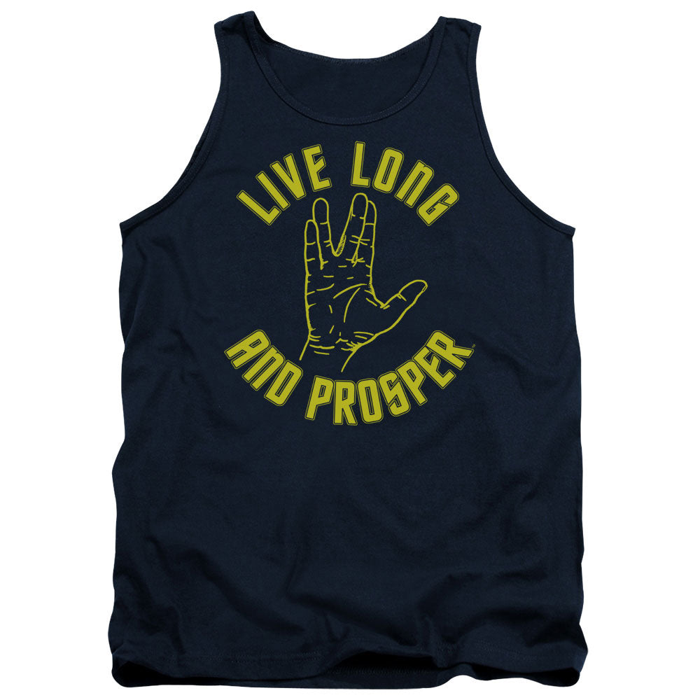 Star Trek - Live Long Hand - Adult Tank - Navy